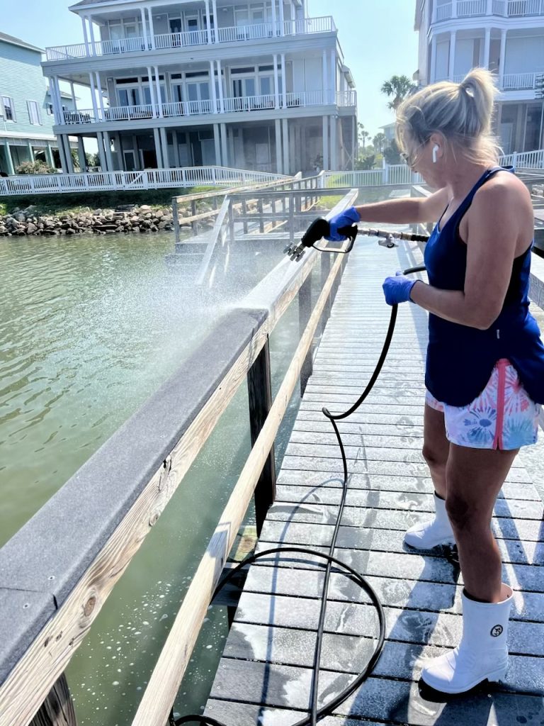Technician from PressurePerfect Pros, LLC pressure washing Kemah, TX